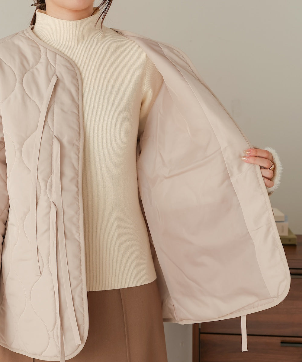 ファーセットキルティングコート