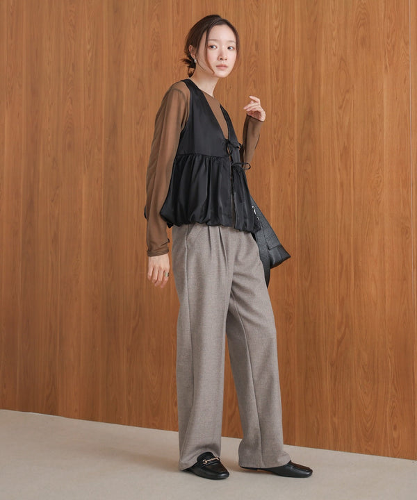 【前後2WAY】サテンペプラムバルーンベスト