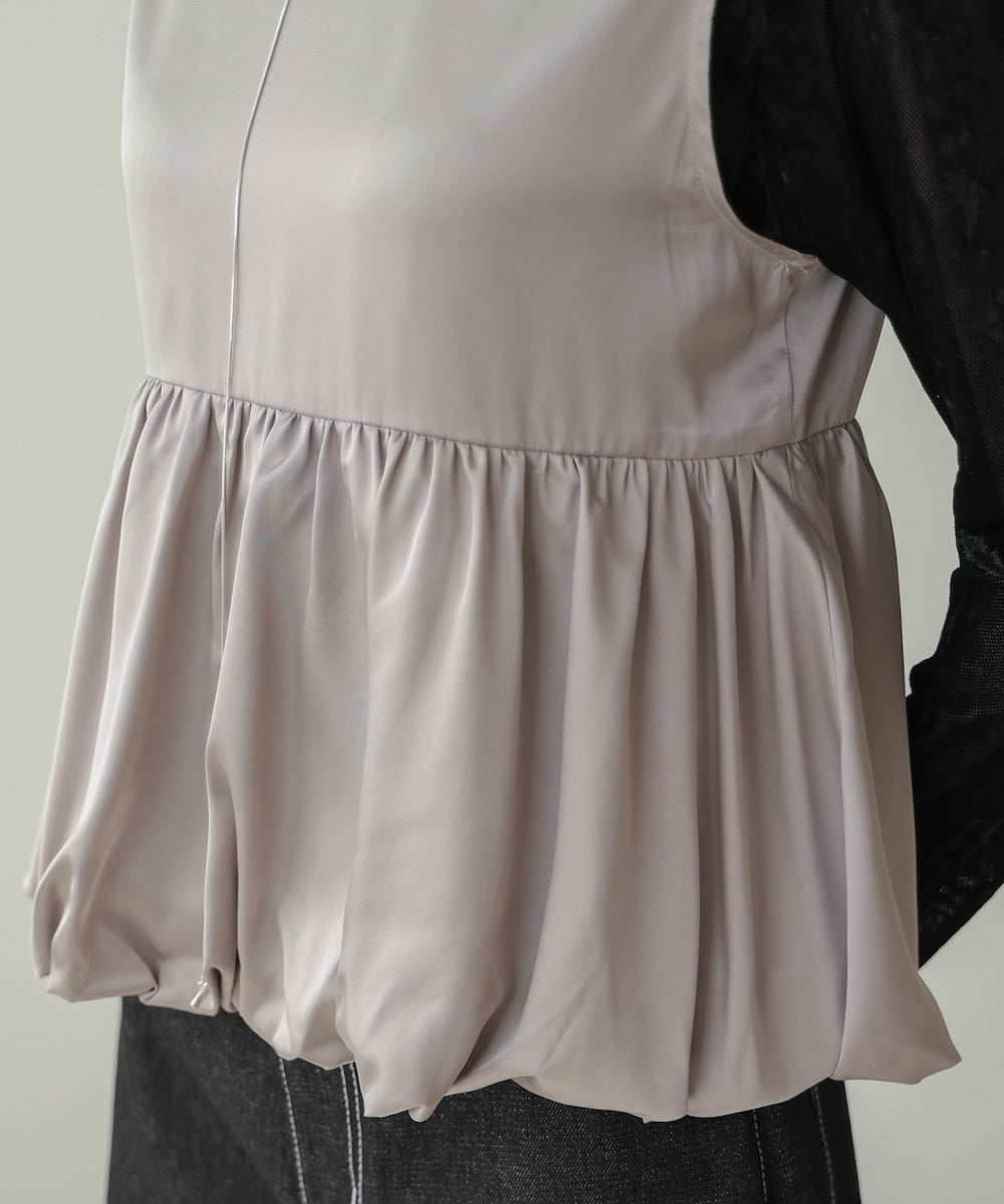 【前後2WAY】サテンペプラムバルーンベスト