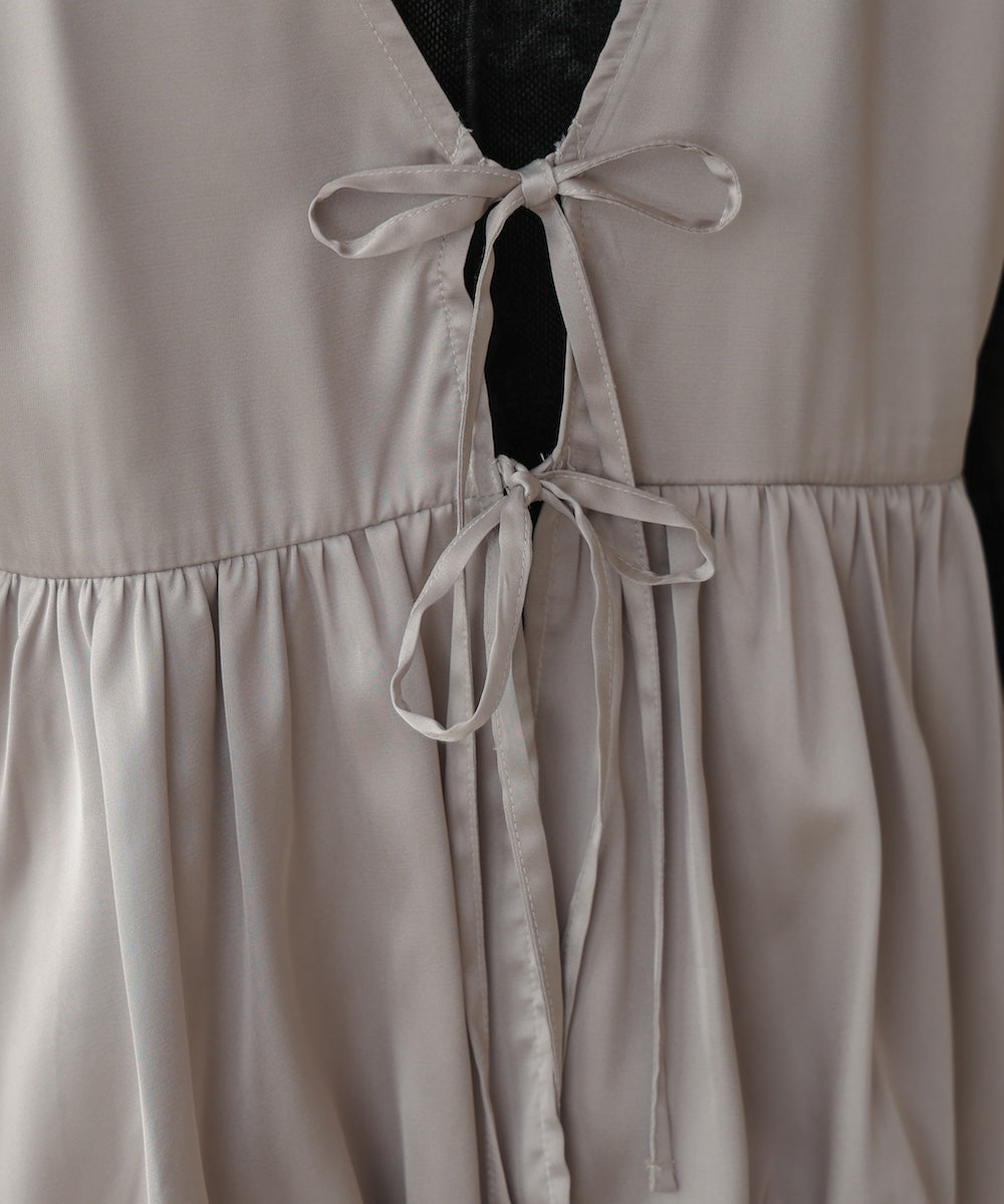 【前後2WAY】サテンペプラムバルーンベスト