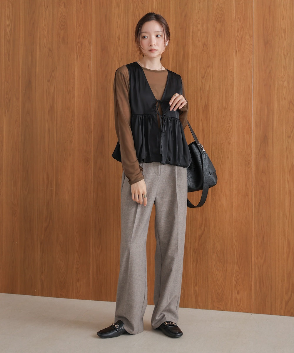 【前後2WAY】サテンペプラムバルーンベスト