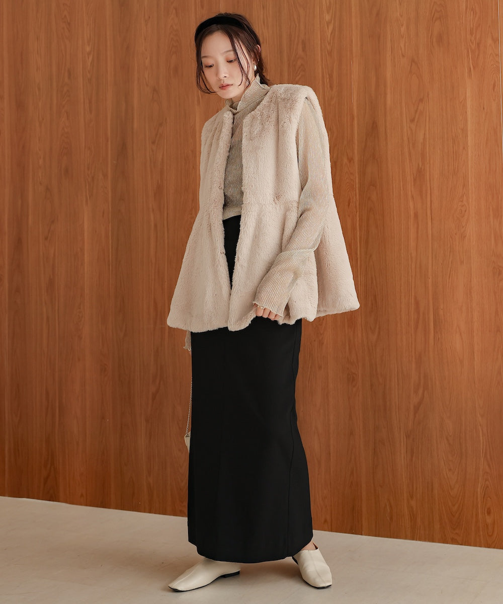 ラビット風ペプラムエコファーベスト