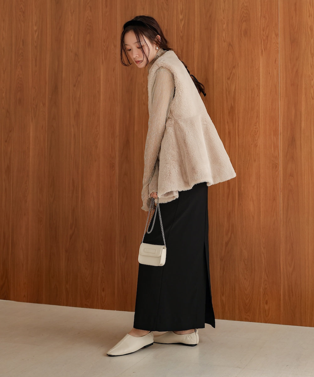 ラビット風ペプラムエコファーベスト