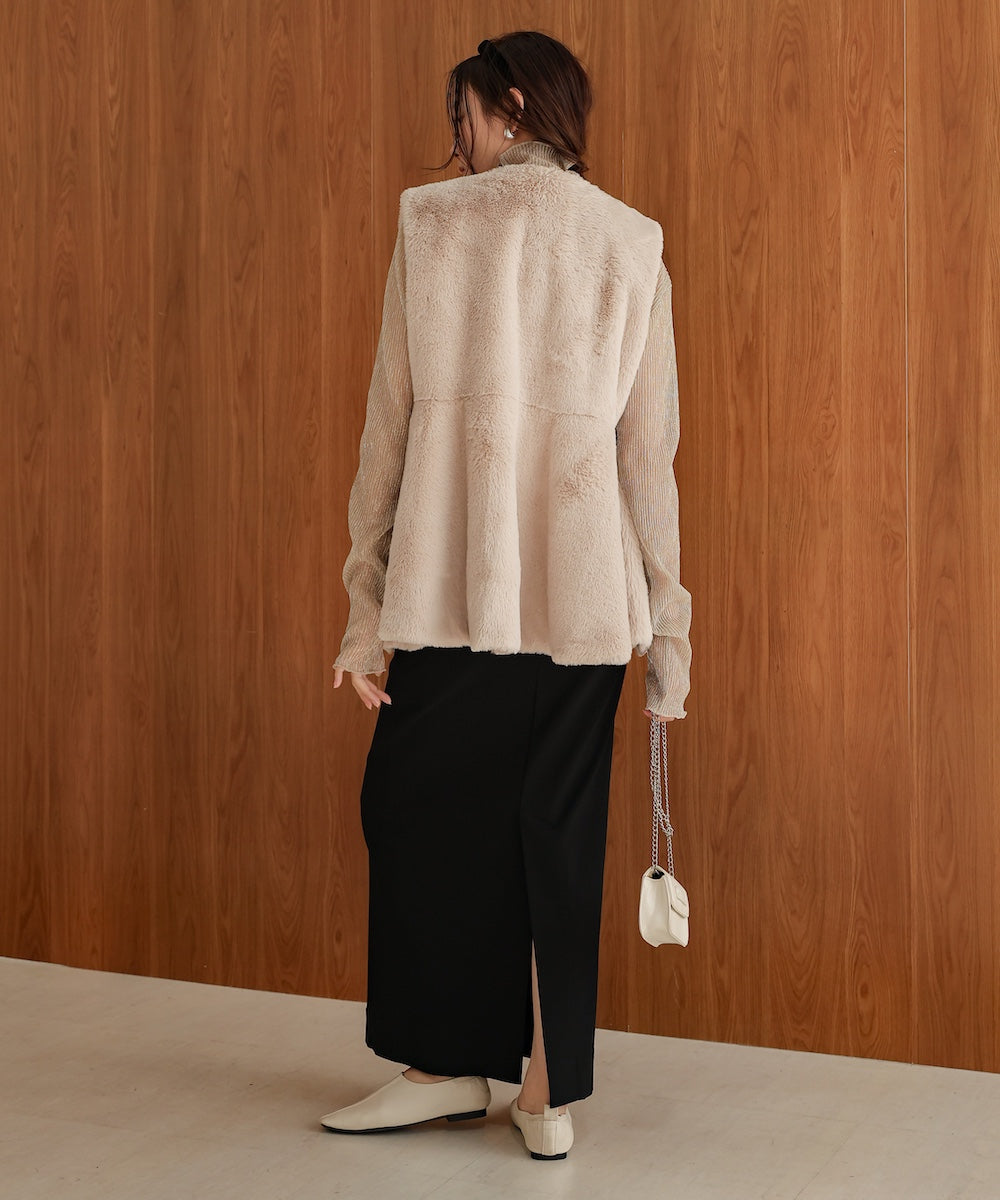 ラビット風ペプラムエコファーベスト