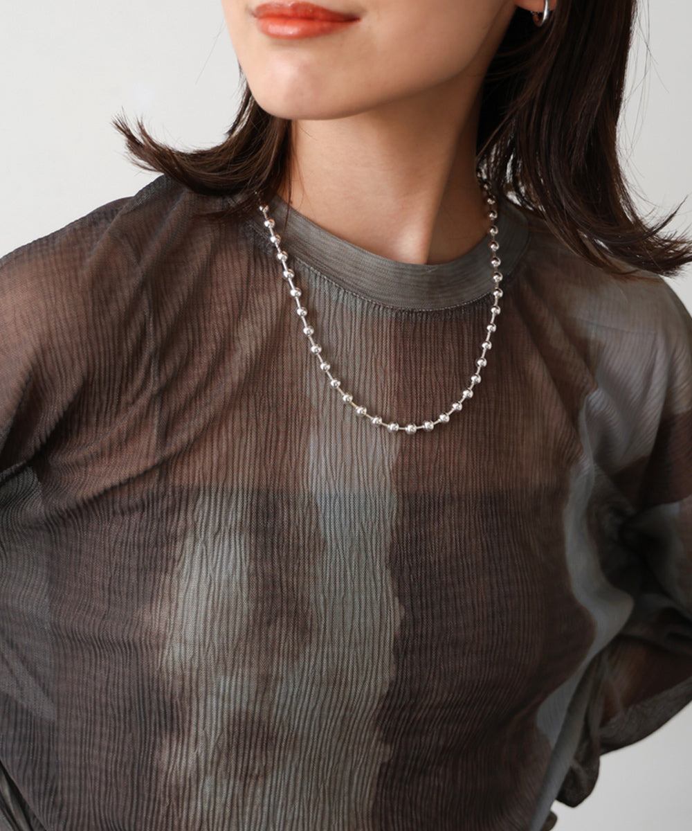 ボールチェーンラメヒモネックレス【メール便280円】