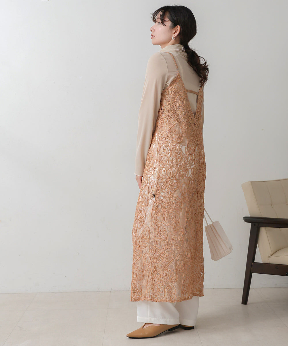 【WEB限定】コードレースVネックキャミワンピース