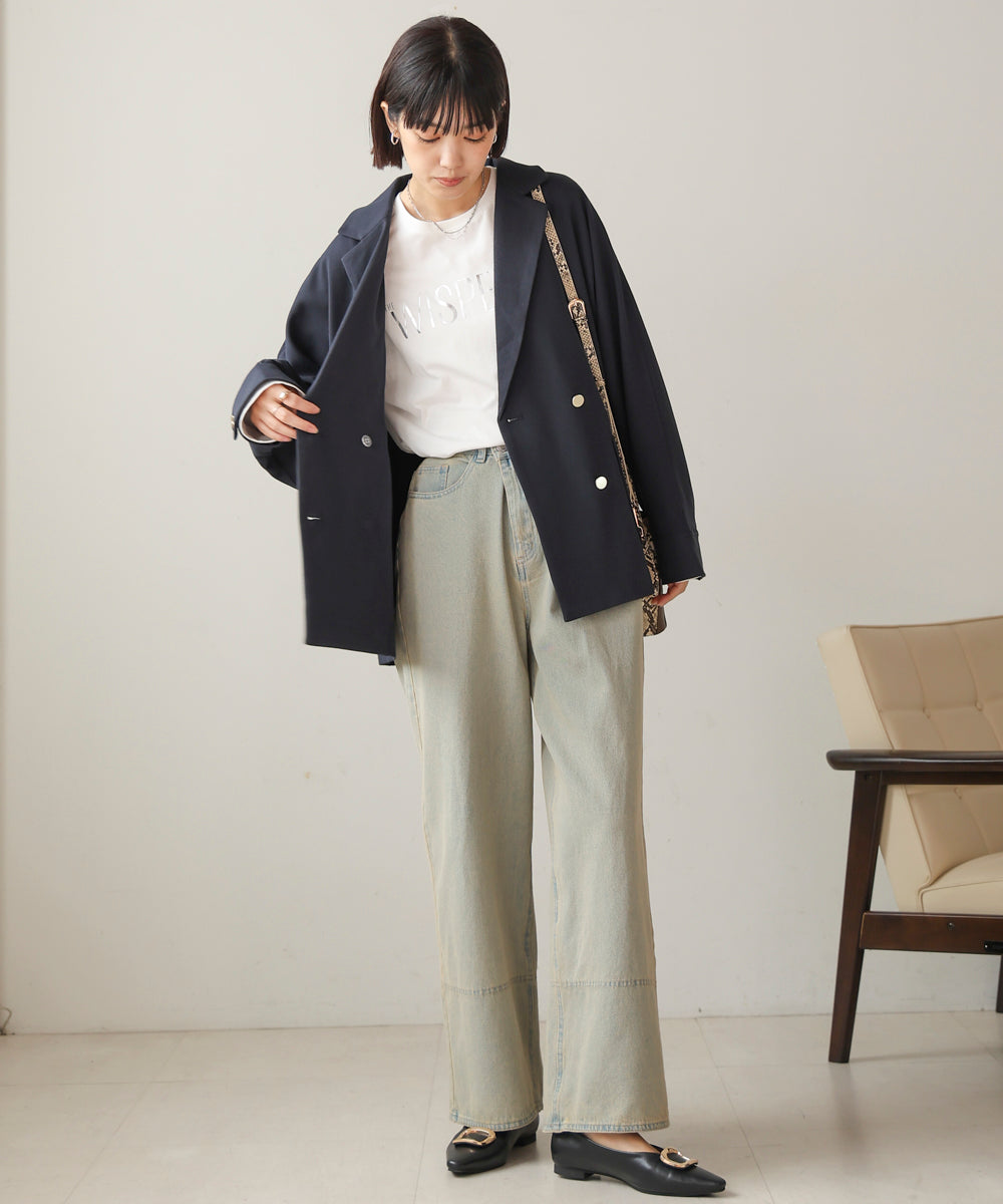 【WEB限定】ケミカルウォッシュワイドデニムパンツ