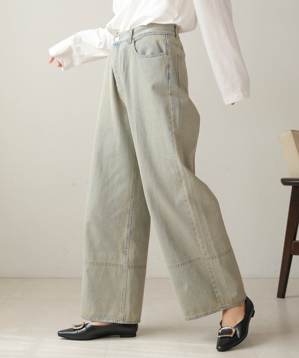 【WEB限定】ケミカルウォッシュワイドデニムパンツ