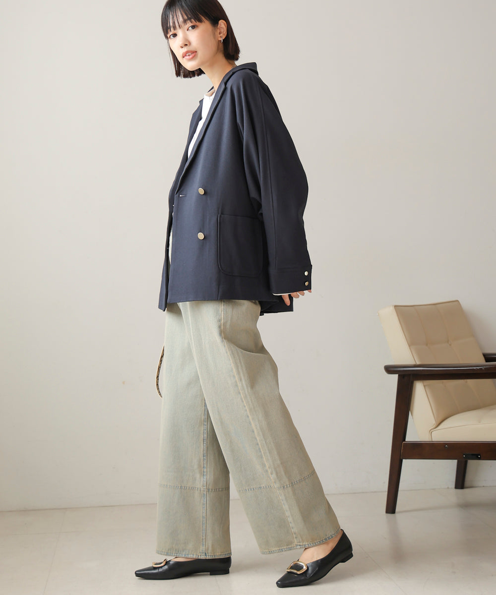 【WEB限定】ケミカルウォッシュワイドデニムパンツ