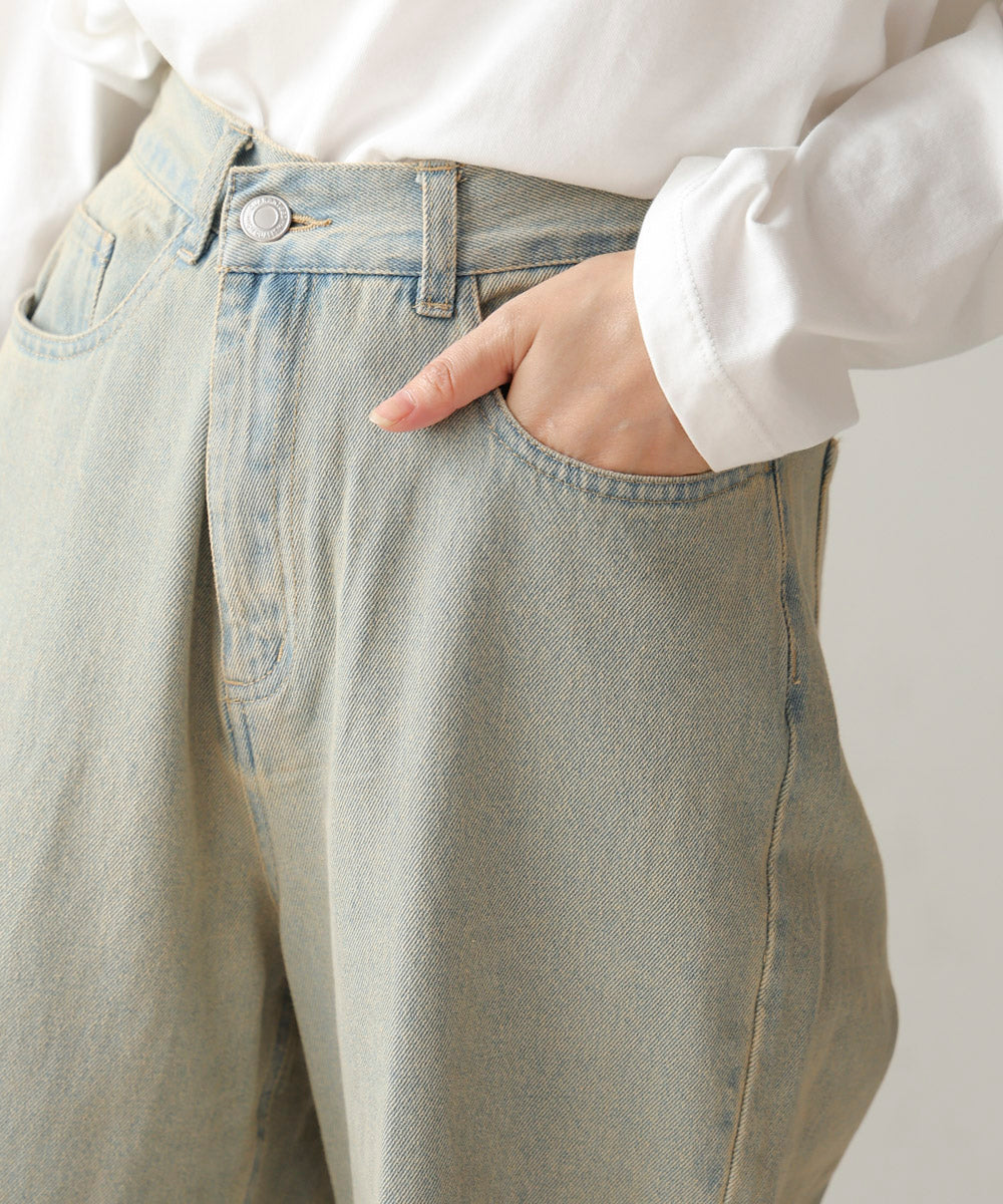 【WEB限定】ケミカルウォッシュワイドデニムパンツ
