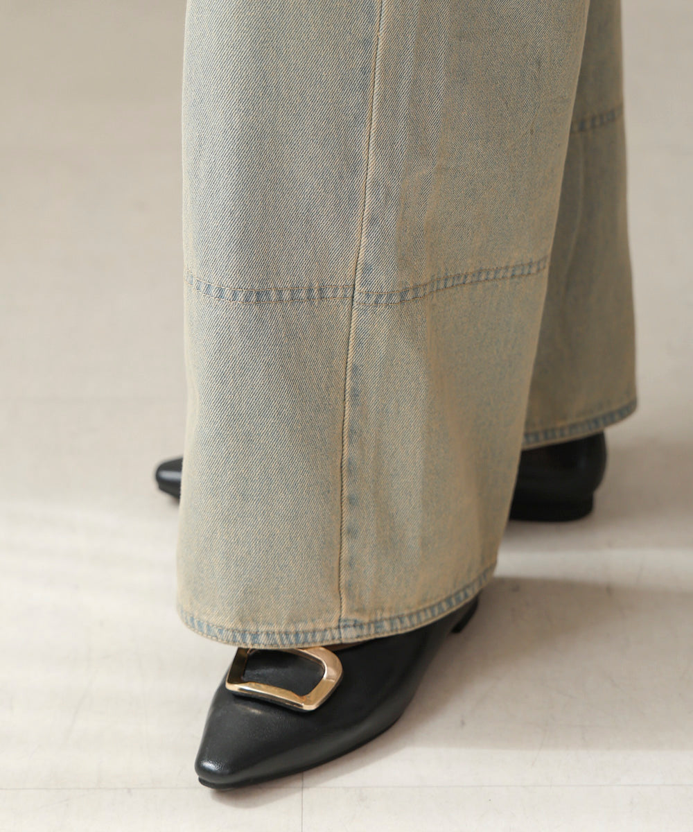 【WEB限定】ケミカルウォッシュワイドデニムパンツ