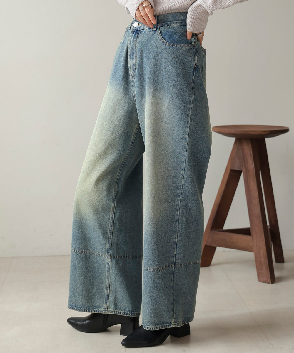 【WEB限定】ケミカルウォッシュワイドデニムパンツ