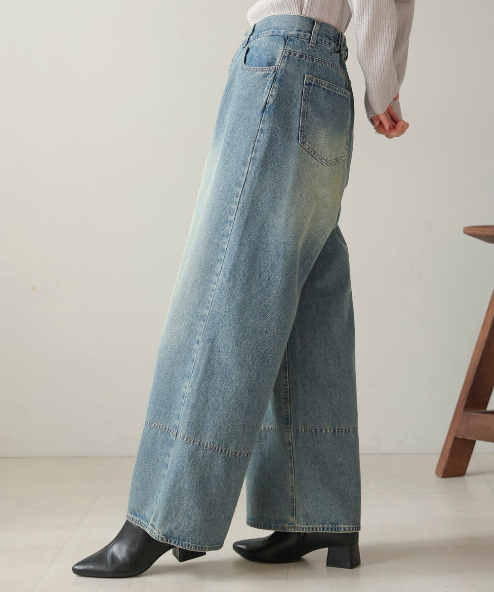 【WEB限定】ケミカルウォッシュワイドデニムパンツ
