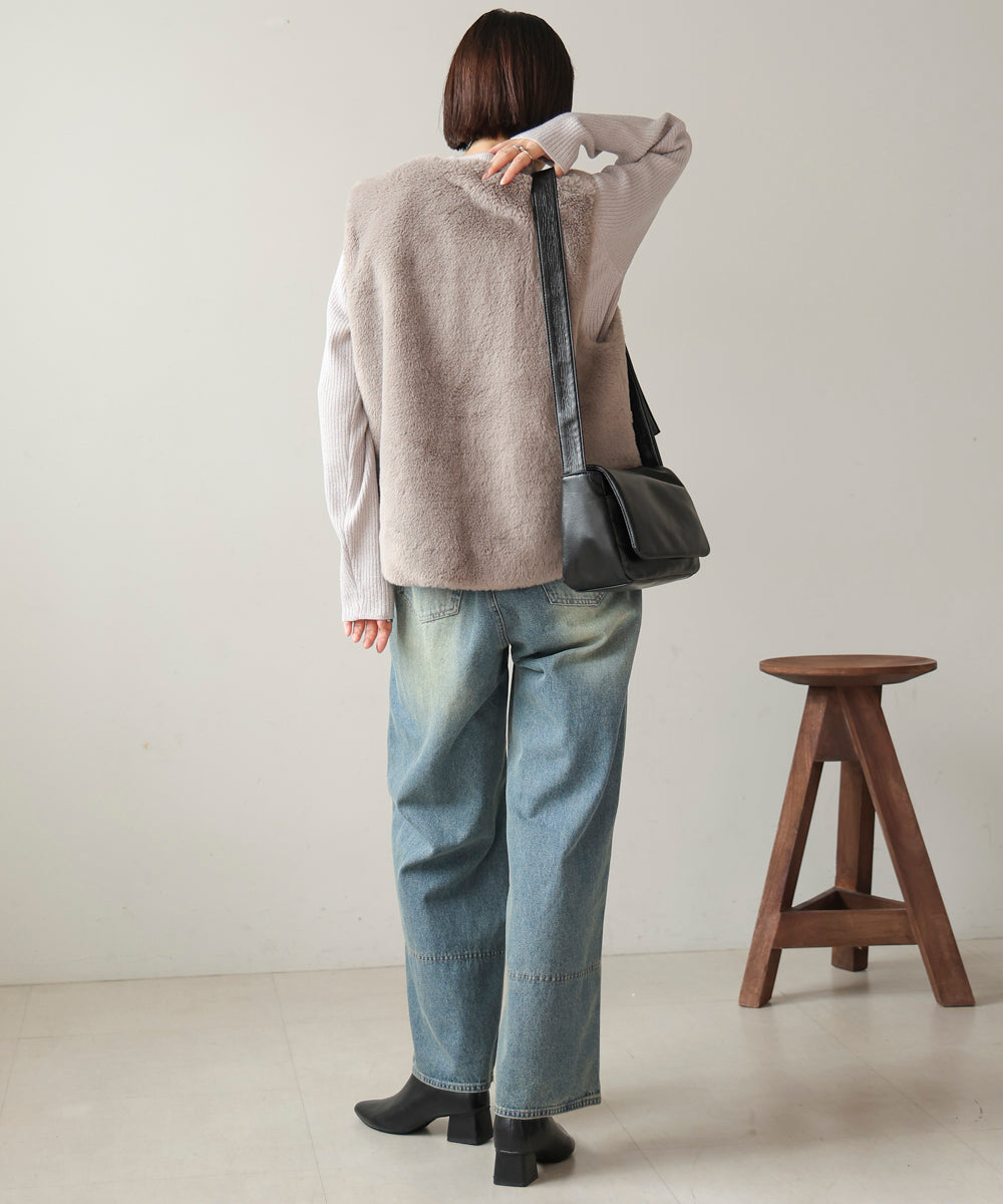 【WEB限定】ケミカルウォッシュワイドデニムパンツ