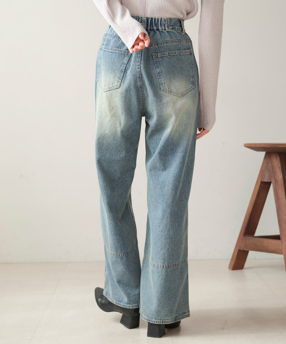 【WEB限定】ケミカルウォッシュワイドデニムパンツ