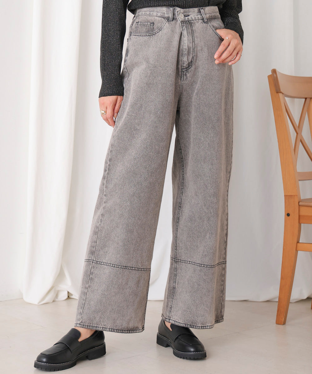 【WEB限定】ケミカルウォッシュワイドデニムパンツ