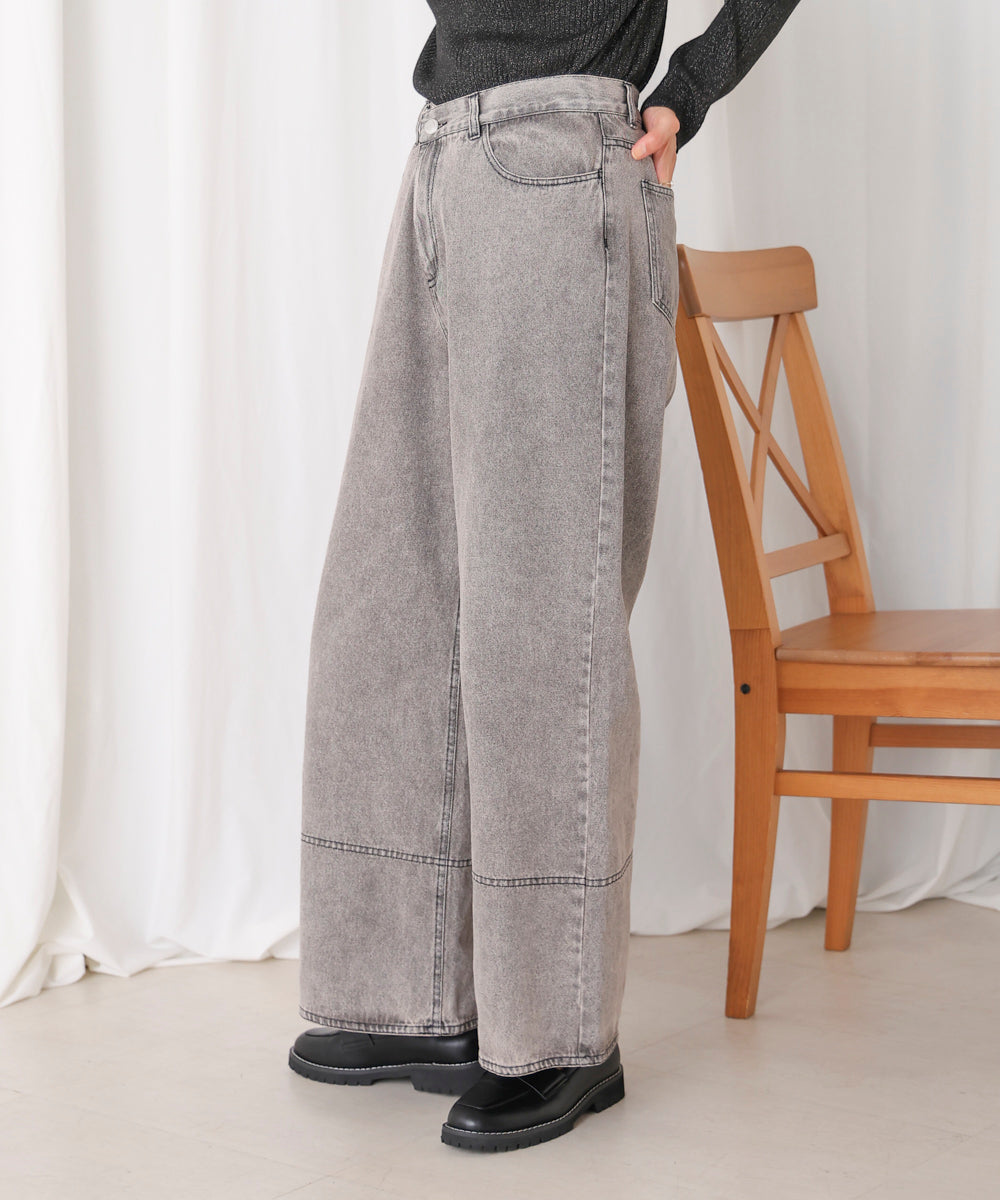 【WEB限定】ケミカルウォッシュワイドデニムパンツ