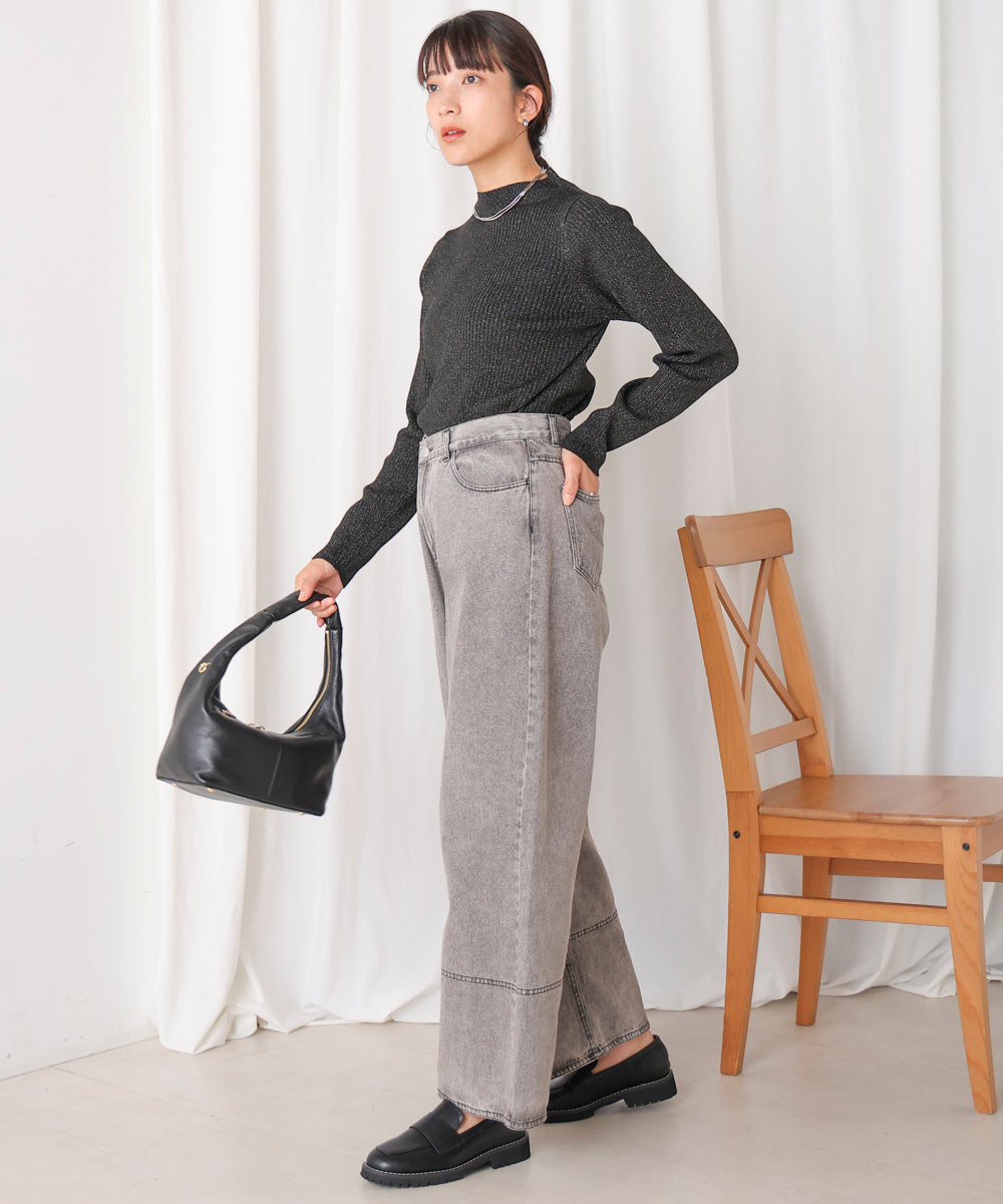 【WEB限定】ケミカルウォッシュワイドデニムパンツ