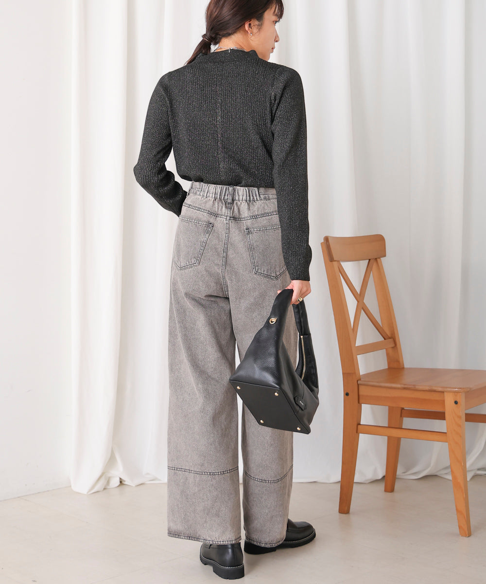 【WEB限定】ケミカルウォッシュワイドデニムパンツ