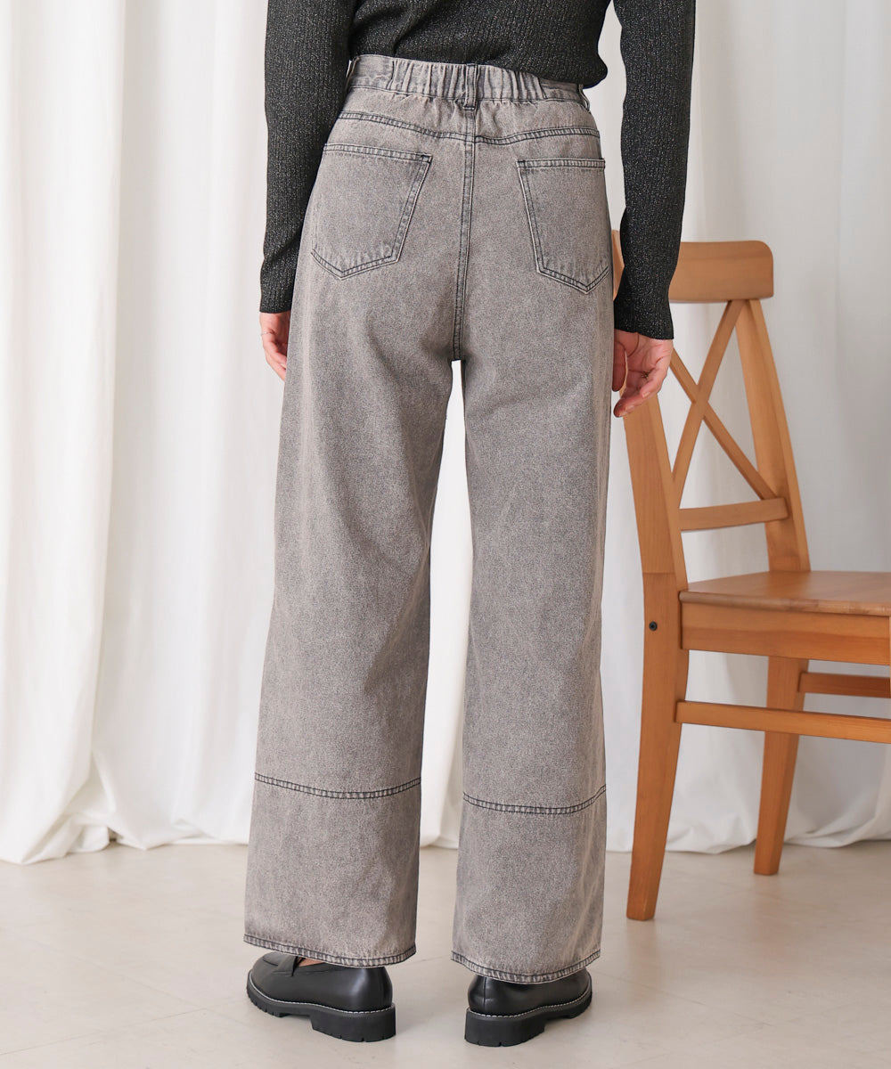 【WEB限定】ケミカルウォッシュワイドデニムパンツ