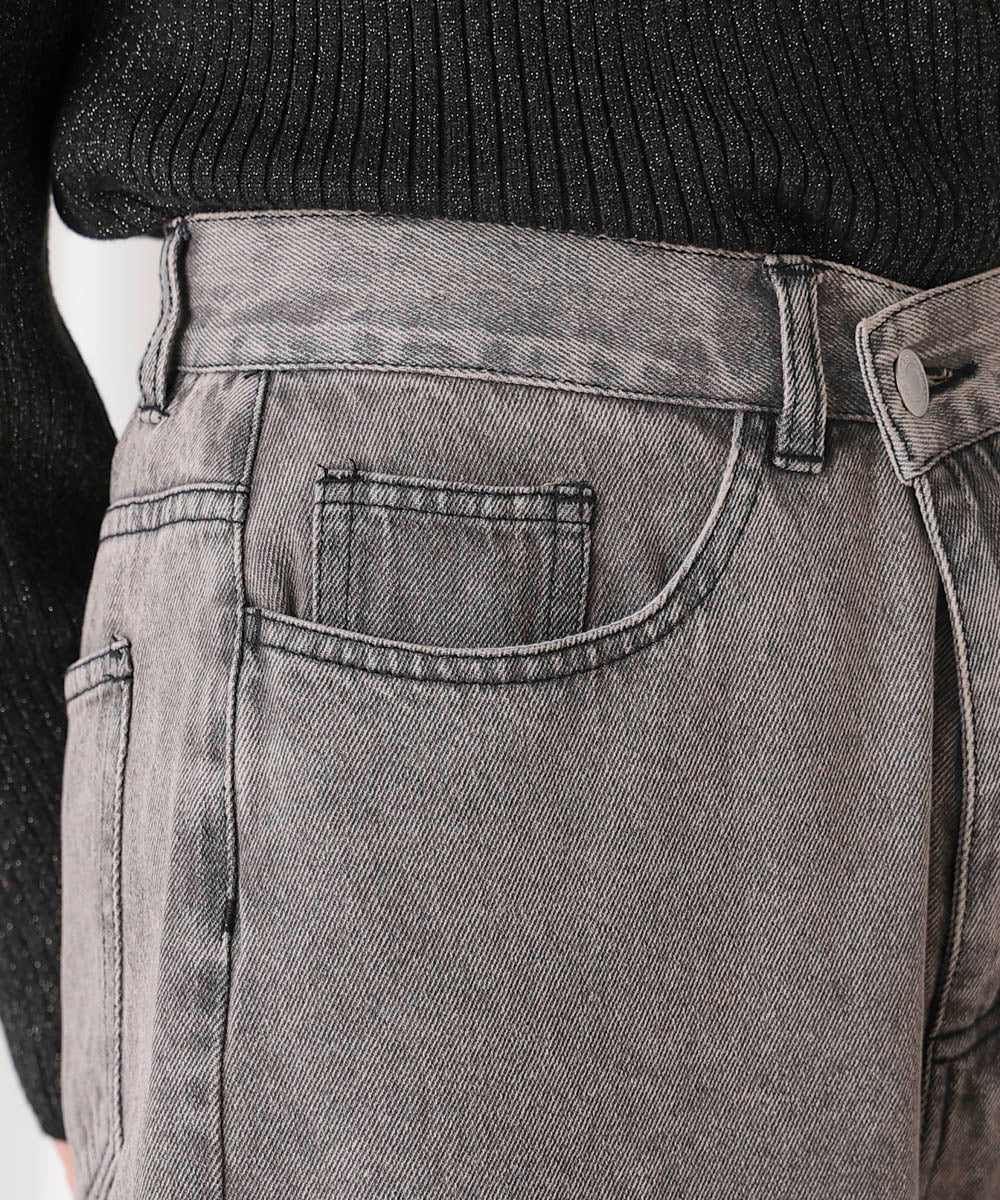 【WEB限定】ケミカルウォッシュワイドデニムパンツ