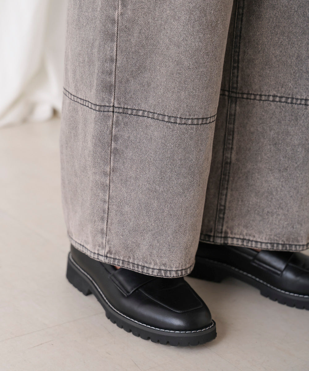 【WEB限定】ケミカルウォッシュワイドデニムパンツ