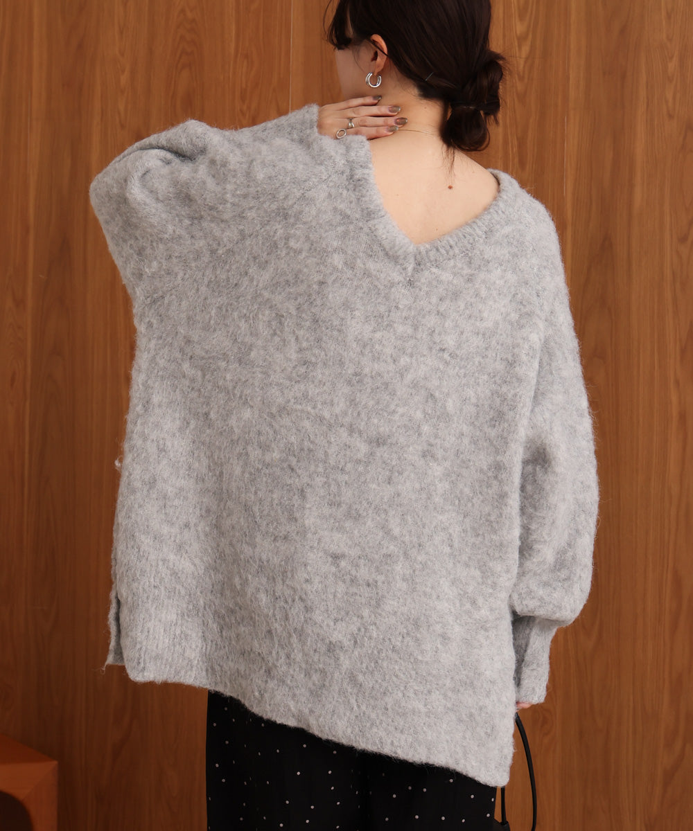 モヘアタッチニット2WAYプルオーバー