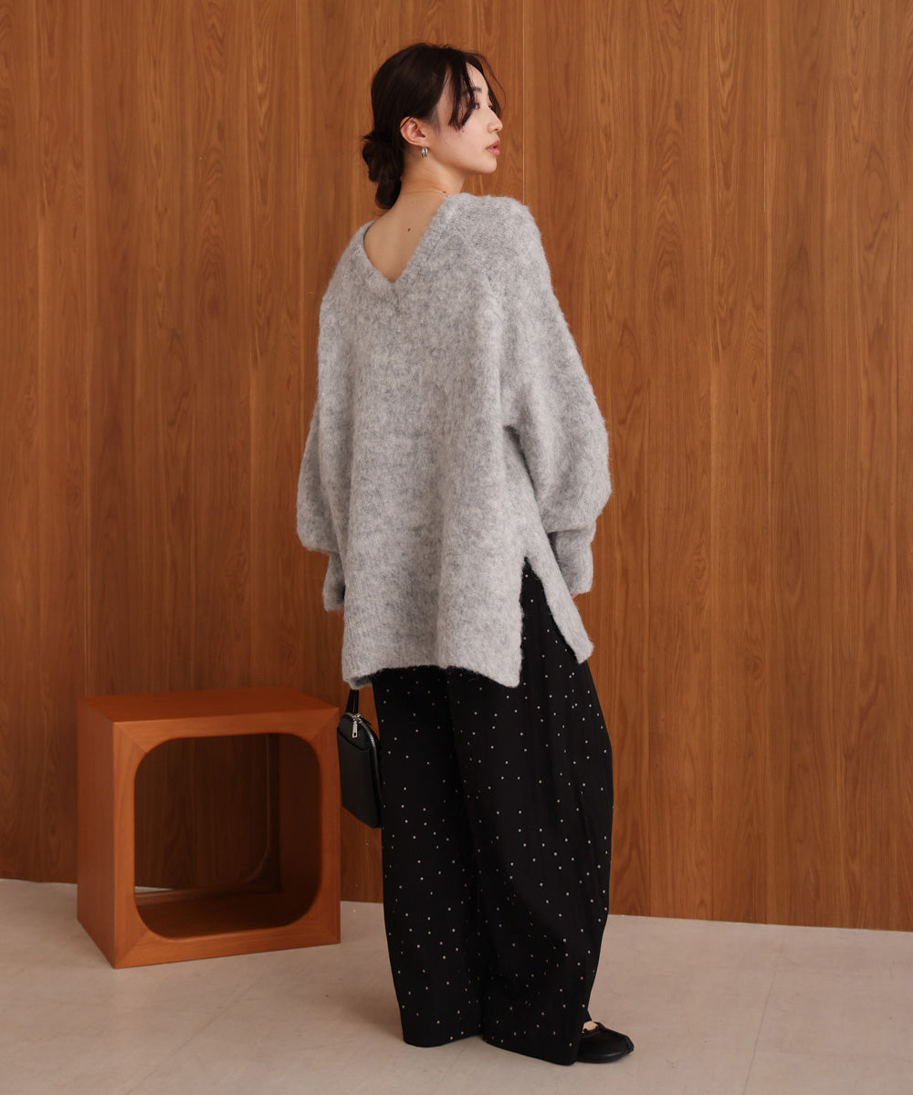 モヘアタッチニット2WAYプルオーバー