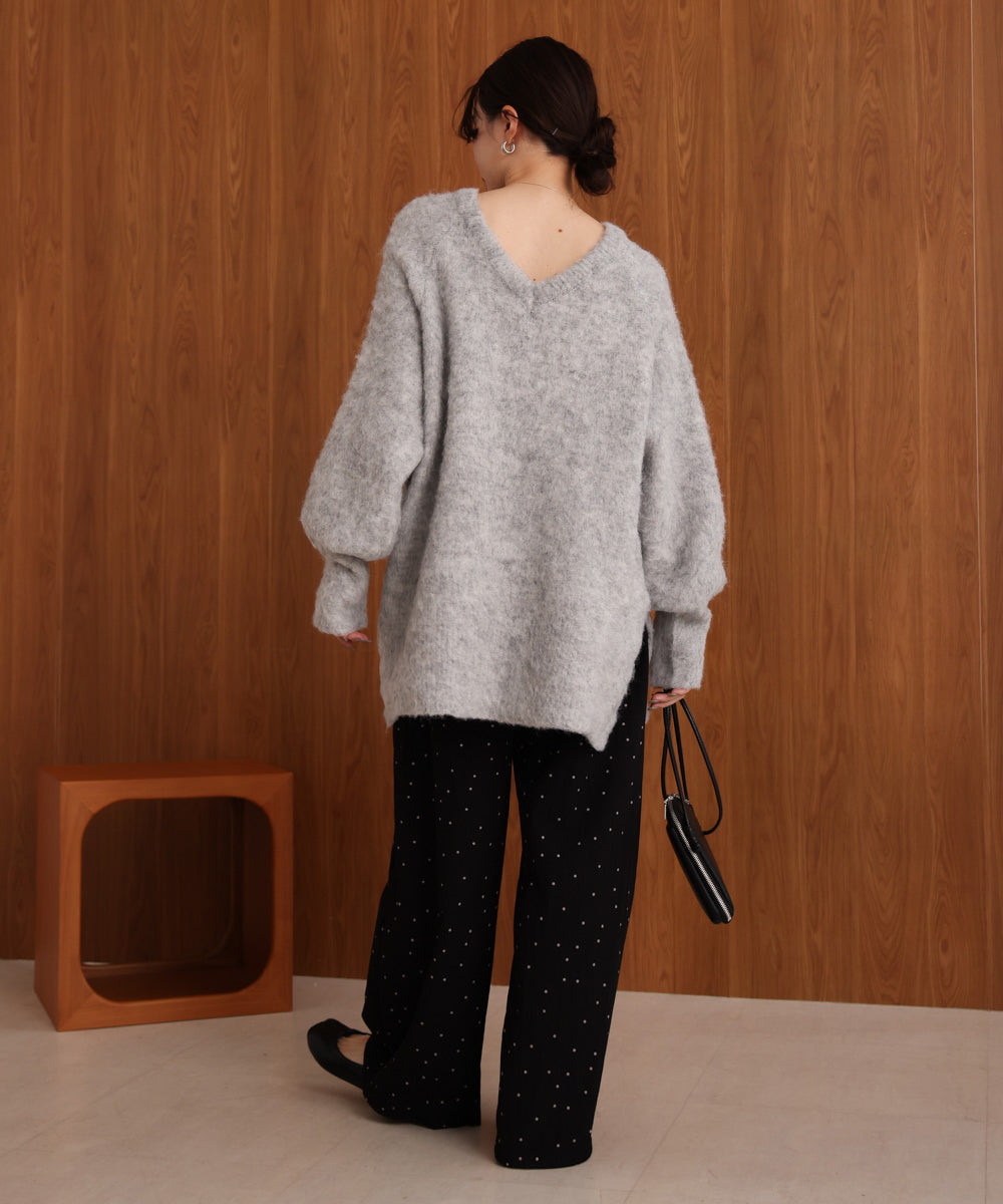 モヘアタッチニット2WAYプルオーバー
