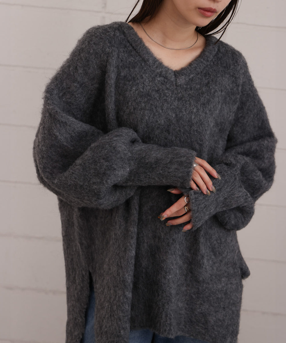 モヘアタッチニット2WAYプルオーバー