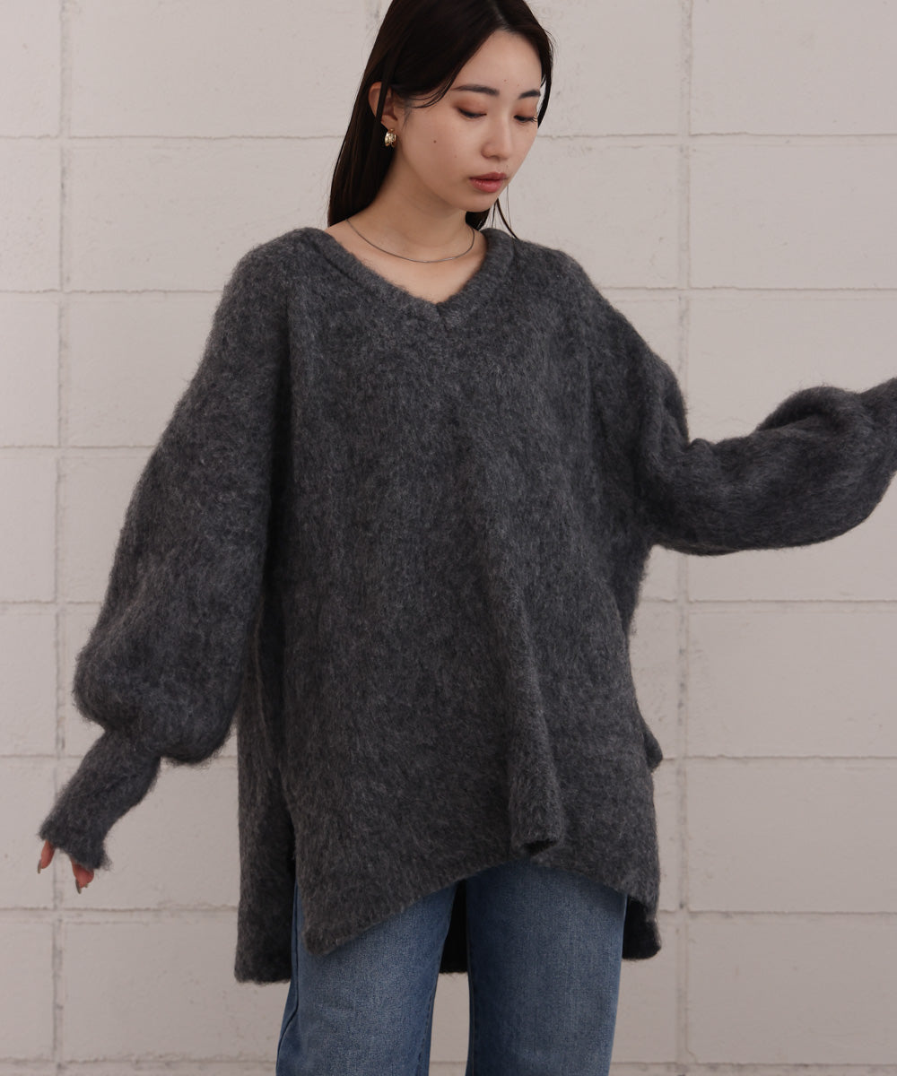モヘアタッチニット2WAYプルオーバー