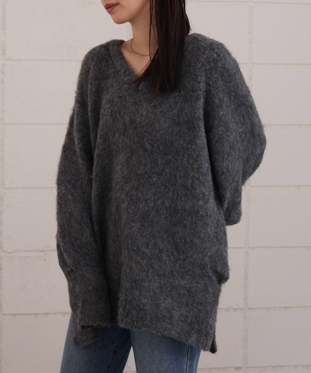 モヘアタッチニット2WAYプルオーバー