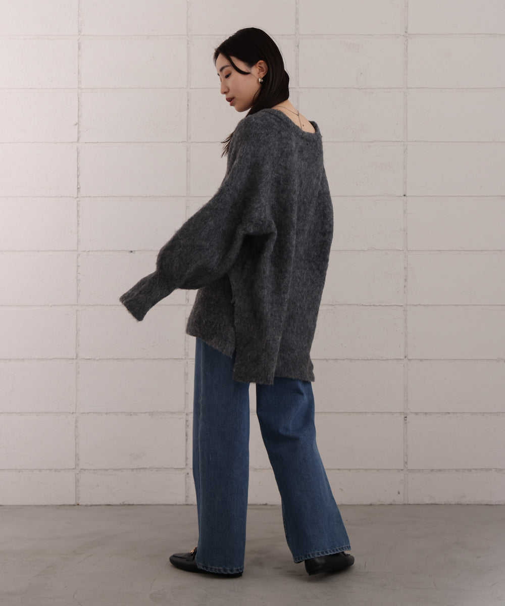 モヘアタッチニット2WAYプルオーバー