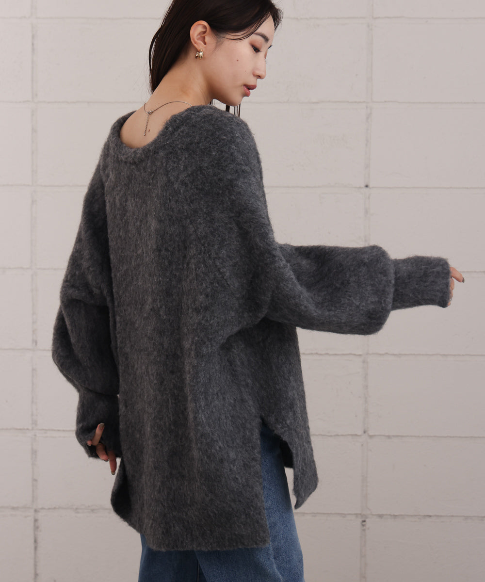 モヘアタッチニット2WAYプルオーバー