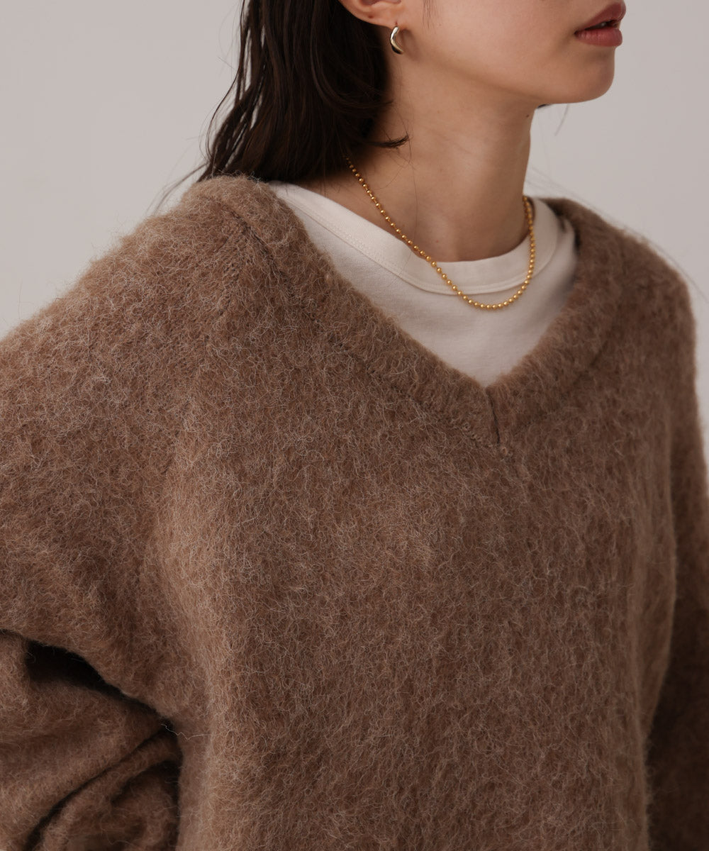 モヘアタッチニット2WAYプルオーバー