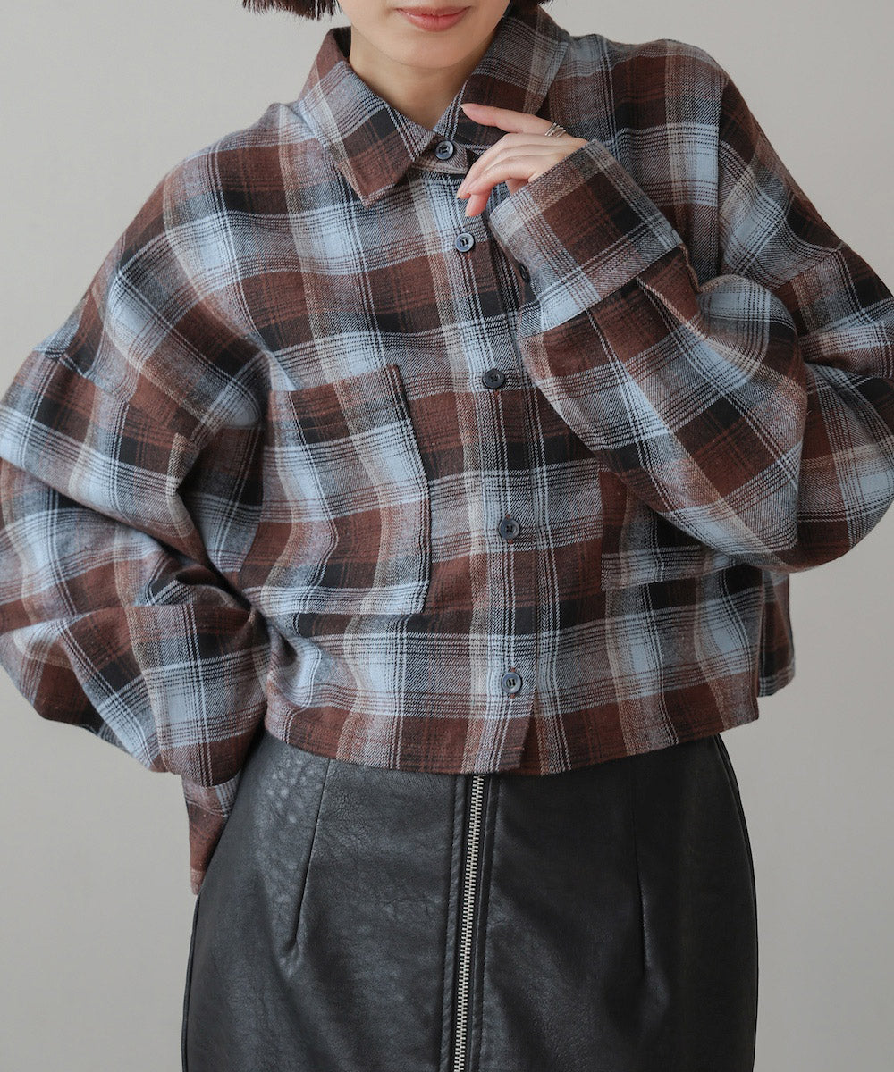 【WEB限定】チェック柄ショートシャツ