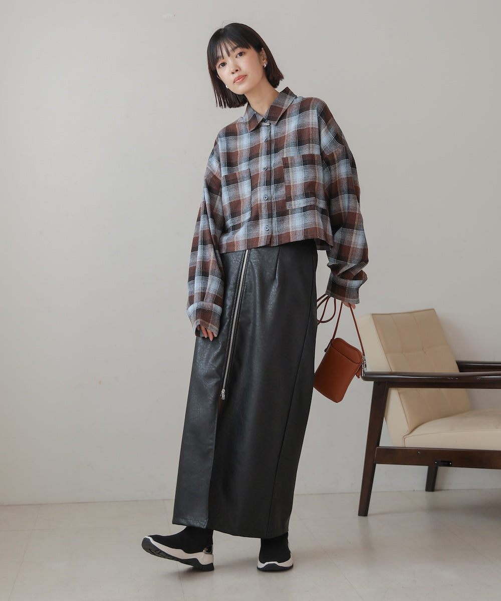 【WEB限定】チェック柄ショートシャツ