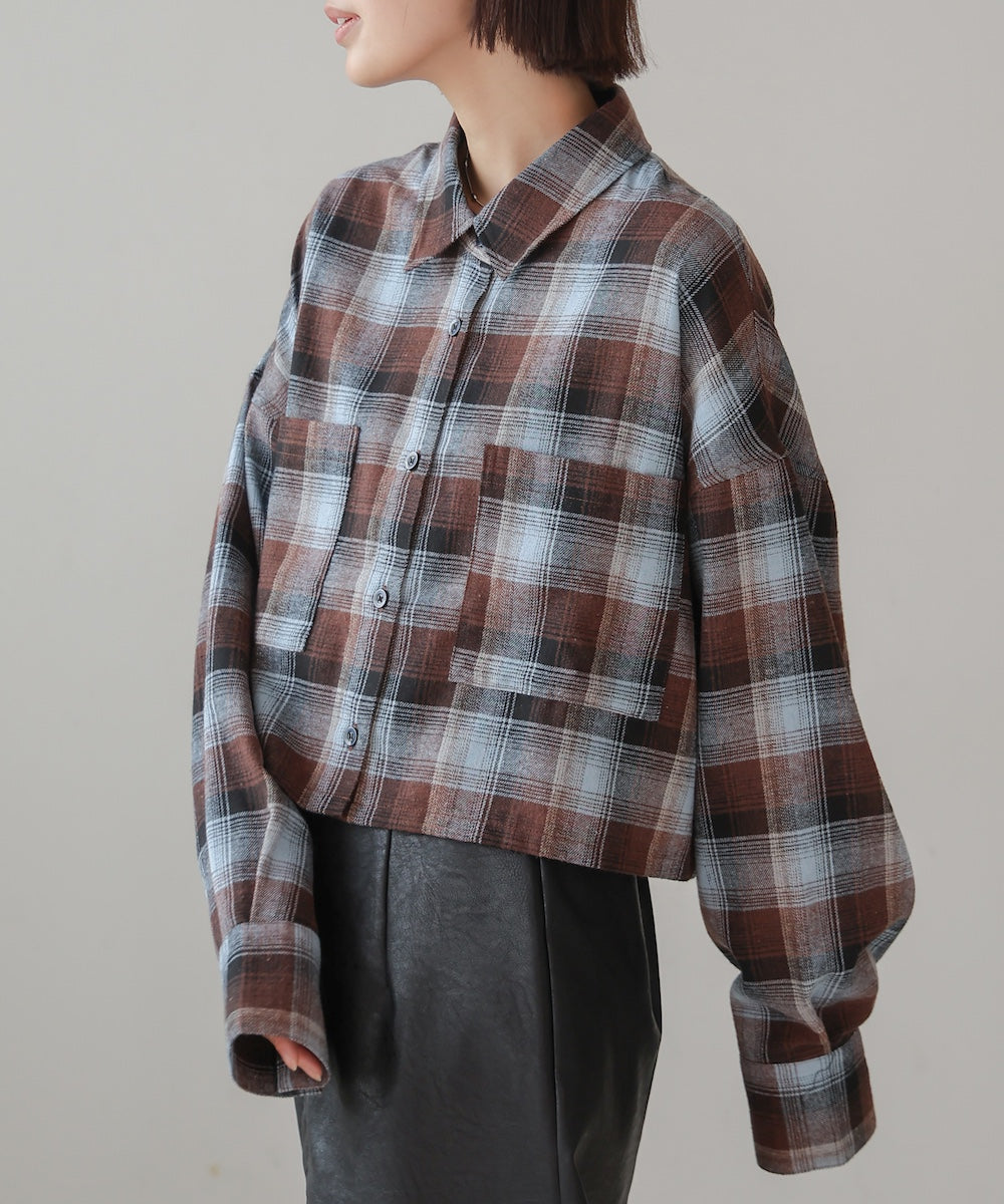 【WEB限定】チェック柄ショートシャツ