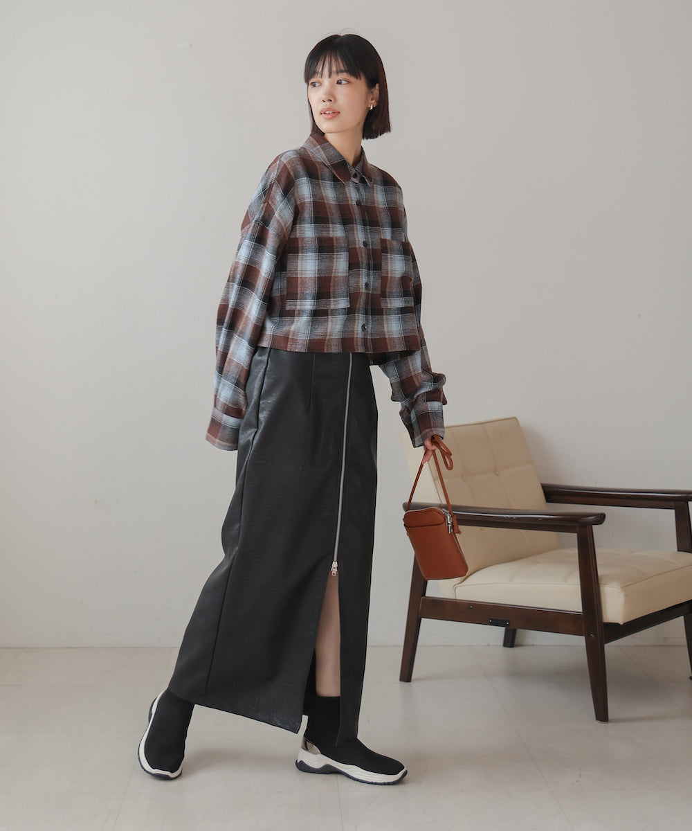 【WEB限定】チェック柄ショートシャツ