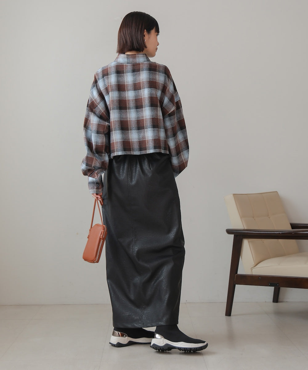 【WEB限定】チェック柄ショートシャツ