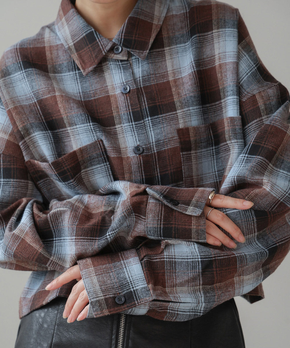 【WEB限定】チェック柄ショートシャツ