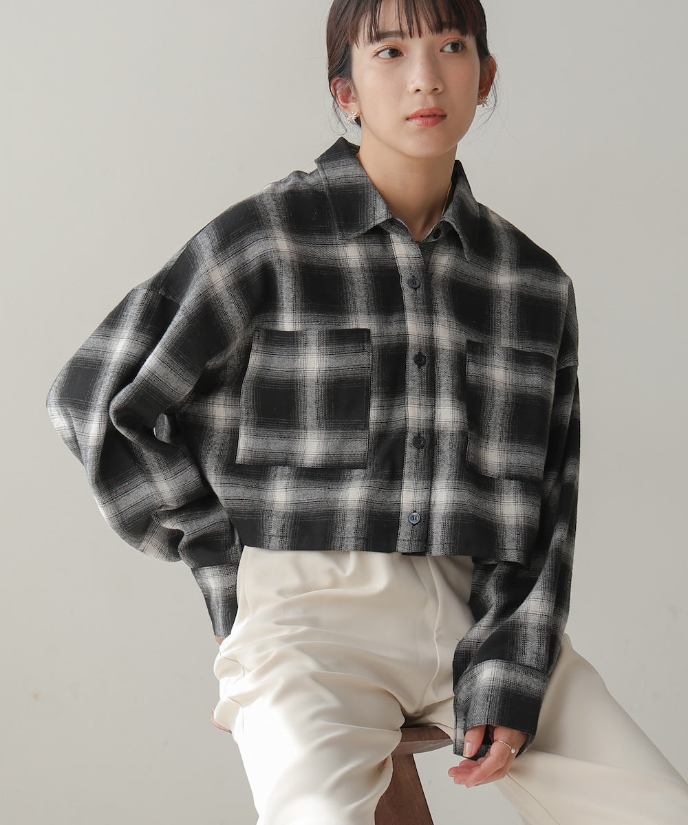 【WEB限定】チェック柄ショートシャツ