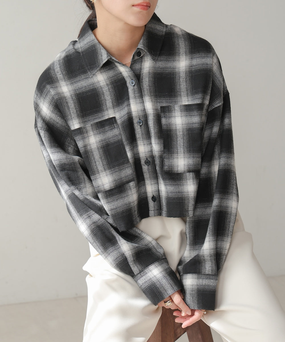 【WEB限定】チェック柄ショートシャツ