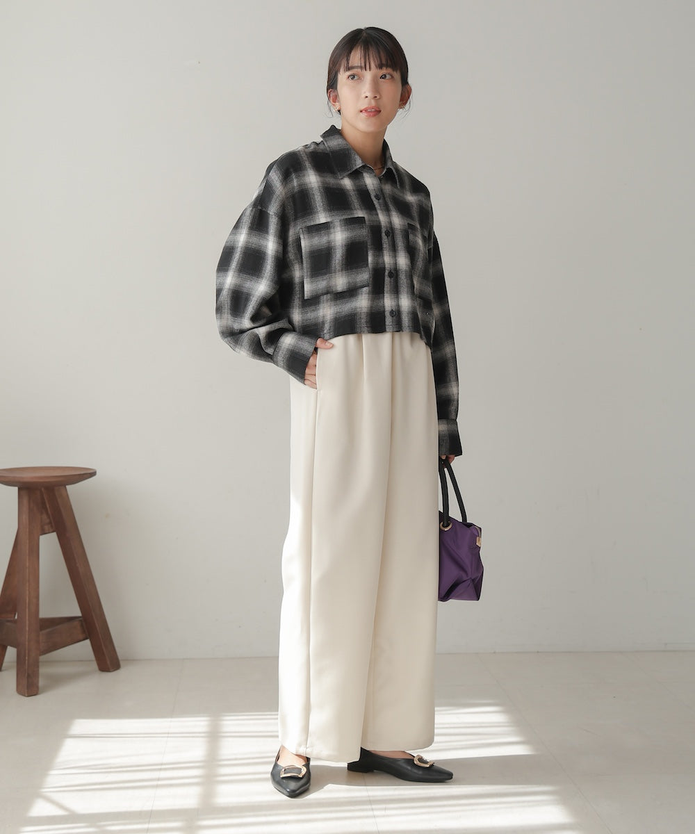 【WEB限定】チェック柄ショートシャツ