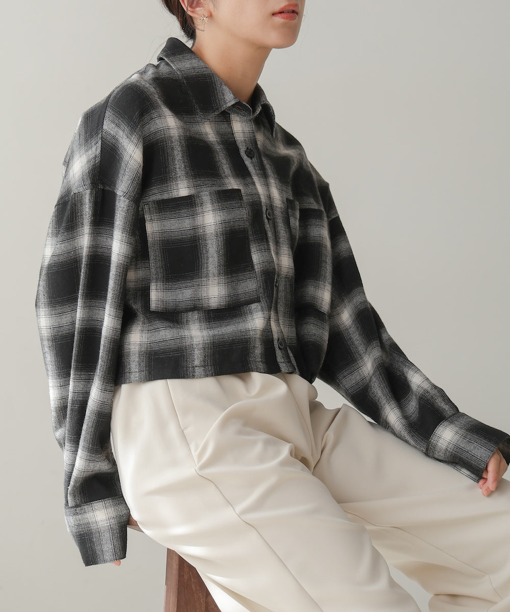 【WEB限定】チェック柄ショートシャツ