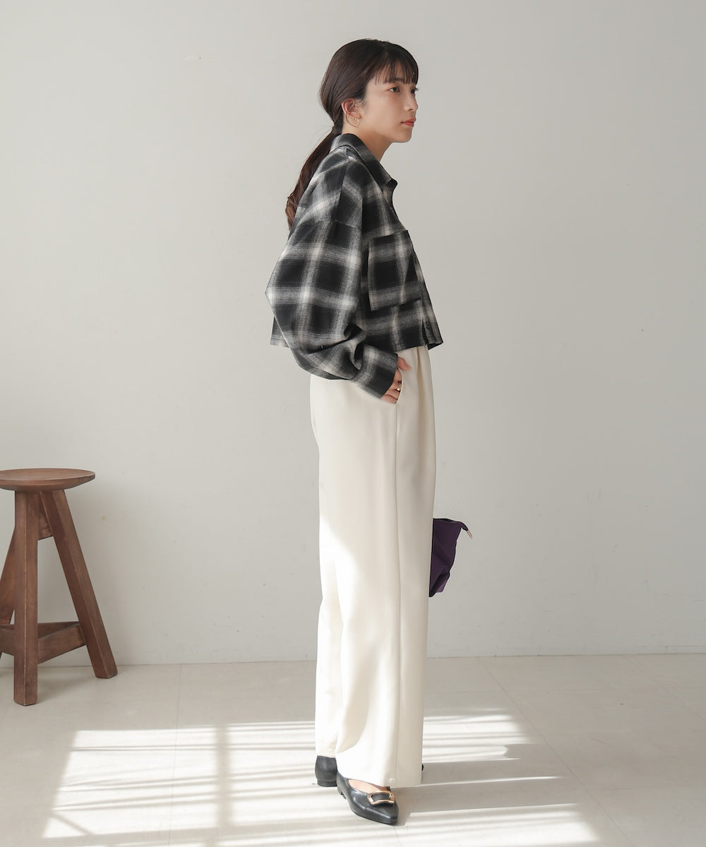 【WEB限定】チェック柄ショートシャツ