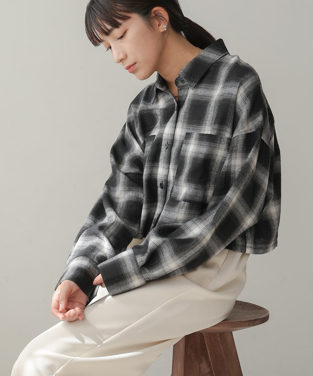 【WEB限定】チェック柄ショートシャツ