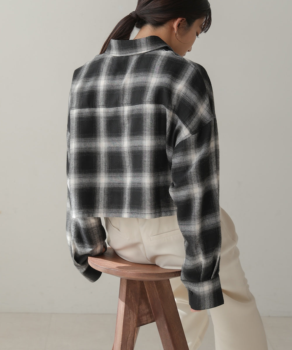 【WEB限定】チェック柄ショートシャツ