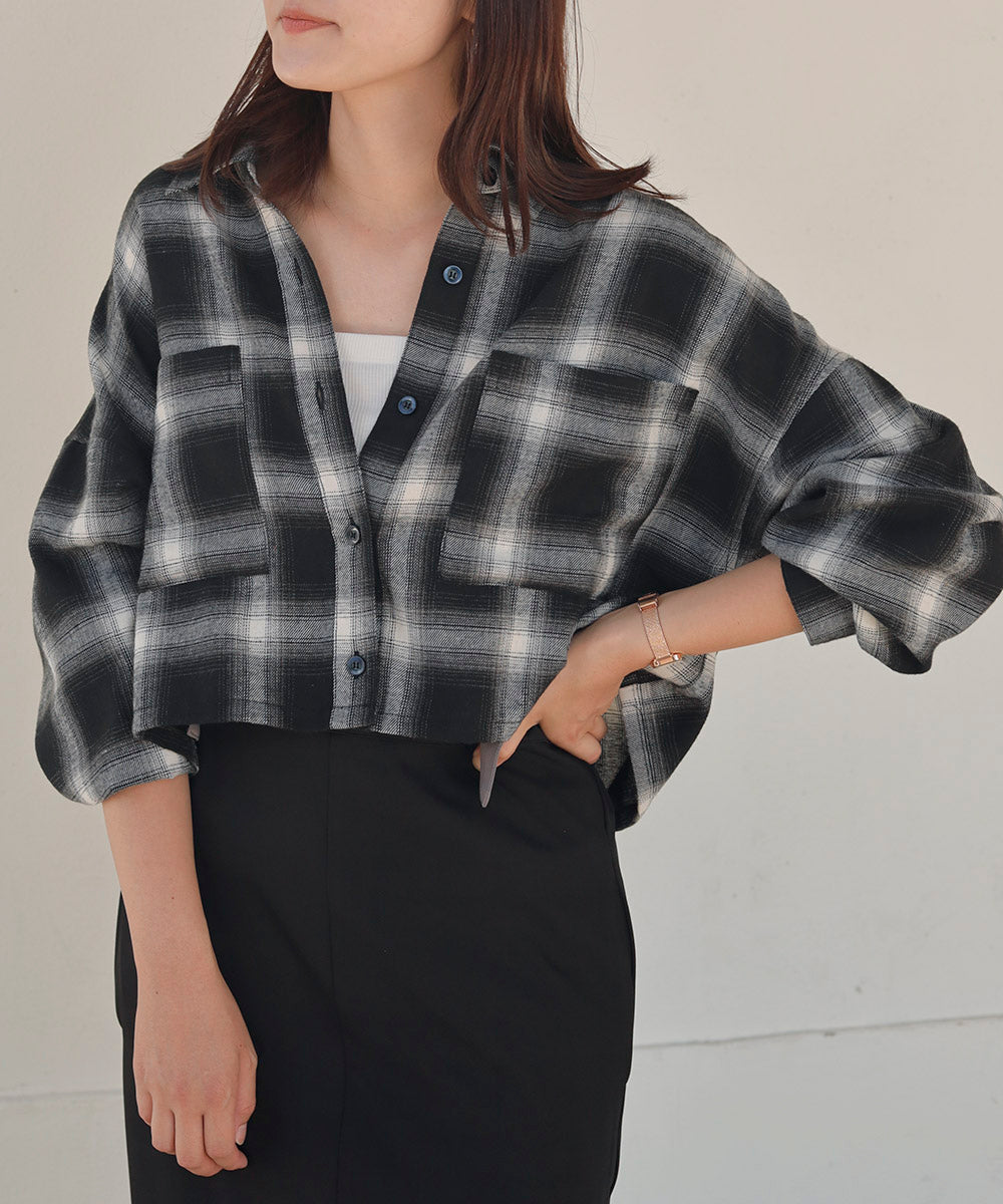 【WEB限定】チェック柄ショートシャツ