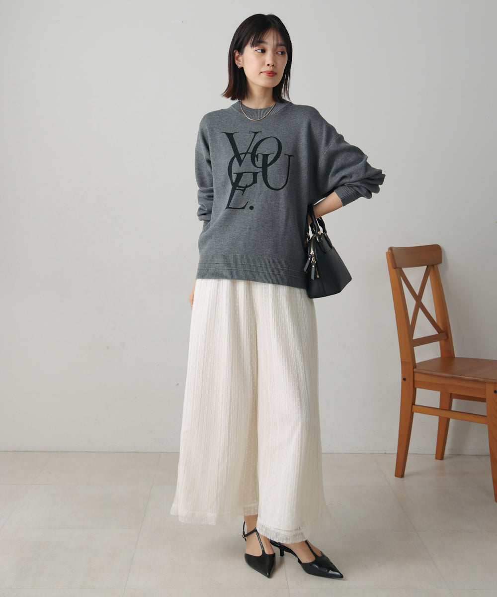 チュールプリーツフレアパンツ